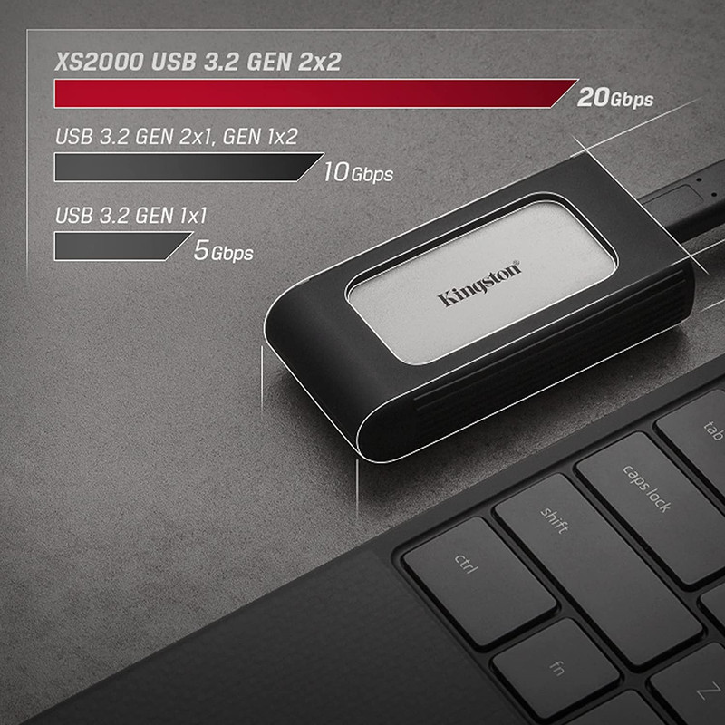 اس اس دی اکسترنال کینگستون مدل XS2000 ظرفیت 1 ترابایت رابط USB 3.2 Gen2