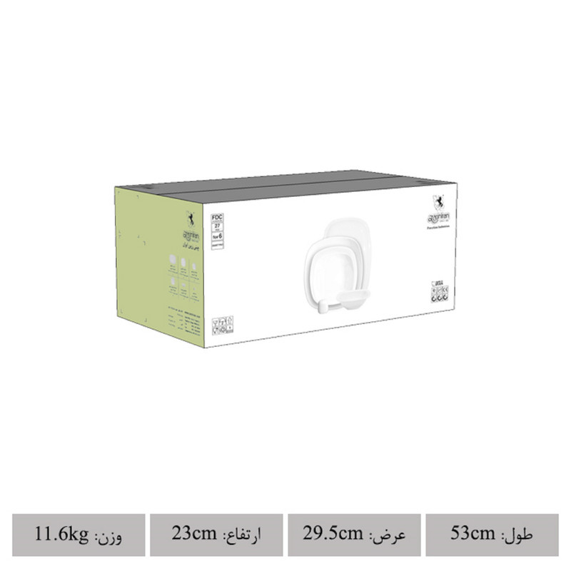 سرویس غذاخوری 27 پارچه چینی زرین ایران مدل کواترو ریوا درجه 3