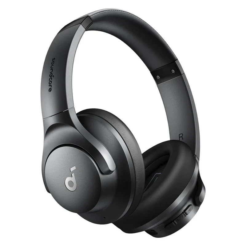 هدفون بلوتوثی انکر مدل Soundcore Q20i با نویز کنسلینگ فعال (ANC)، درگاه شارژ USB Type-C، دارای 2 میکروفون داخلی و 2 میکروفون خارجی، پشتیبانی از صدای Hi-Res از طریق کابل AUX