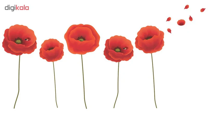استیکر دیواری مدل Red flower love