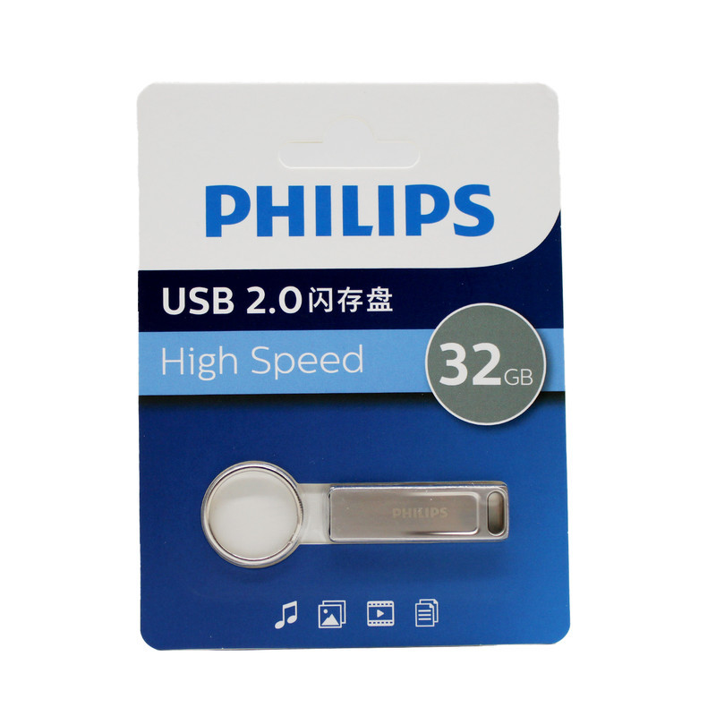 فلش مموری فیلیپس مدل FM21UA-F ظرفیت 32 گیگابایت با رابط USB 2.0، سرعت خواندن 30 مگابایت بر ثانیه، سرعت نوشتن 15 مگابایت بر ثانیه، مقاوم در برابر خش و اثر انگشت، سازگار با ویندوز، مک OS و لینوکس