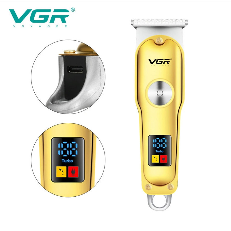 ماشین اصلاح موی صورت و بدن وی جی ار مدل V_290 با تیغه کروم و تیتانیوم خودتیز شونده، باتری لیتیوم یونی شارژی با 120 دقیقه استفاده، قابلیت تنظیم سرعت و وزن 120 گرم
