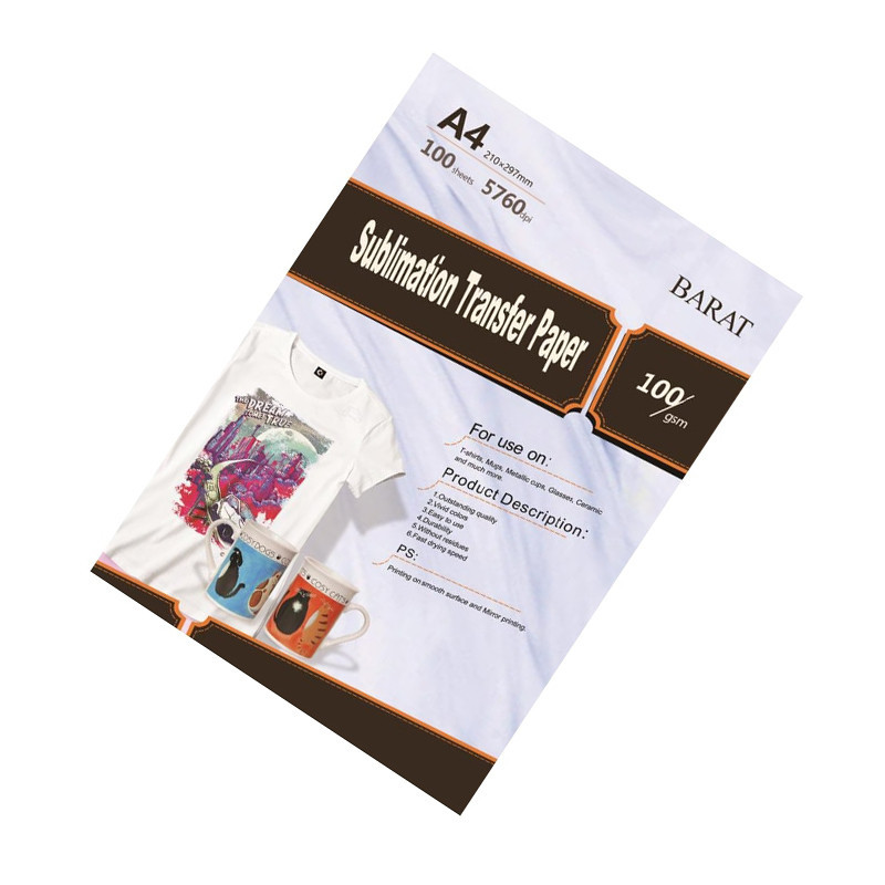 کاغذ سابلیمیشن بارات مدل 100G سایز A4 بسته 100 عددی