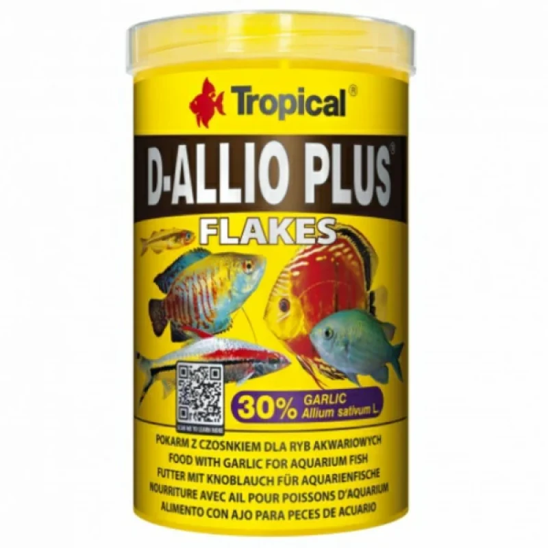 غذای ماهی تروپیکال مدل D-Allio plus flake وزن 200 گرم