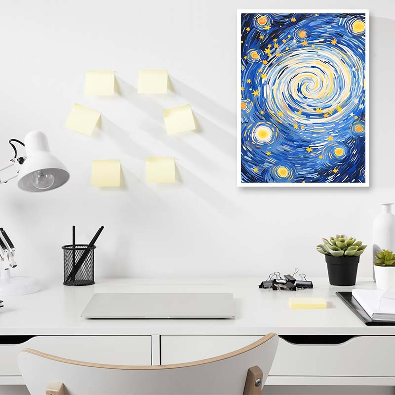 پوستر کارنيکا طرح شب پرستاره فانتزی ون‌گوگ Fantasy Starry Night Van Gogh کد 40208 مجموعه 8 عددی