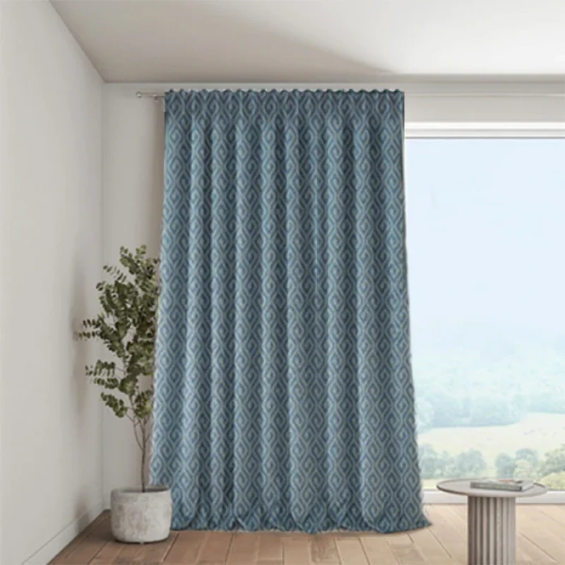 پرده تیکو دکو مدل  دوخت ساده ساتن ژاکارت ابریشم کد greek key سایز 280x300 سانتی‌متر