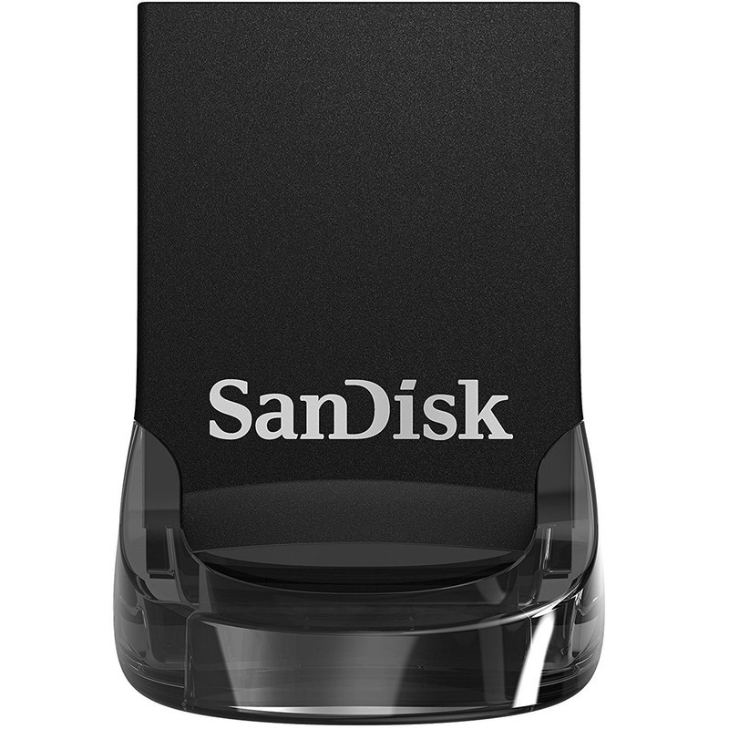 فلش مموری 64GB سن دیسک Ultra Fit با رابط USB 3.1، سرعت خواندن تا 130MBs، اندازه بسیار کوچک و گیره اتصال بند آویز