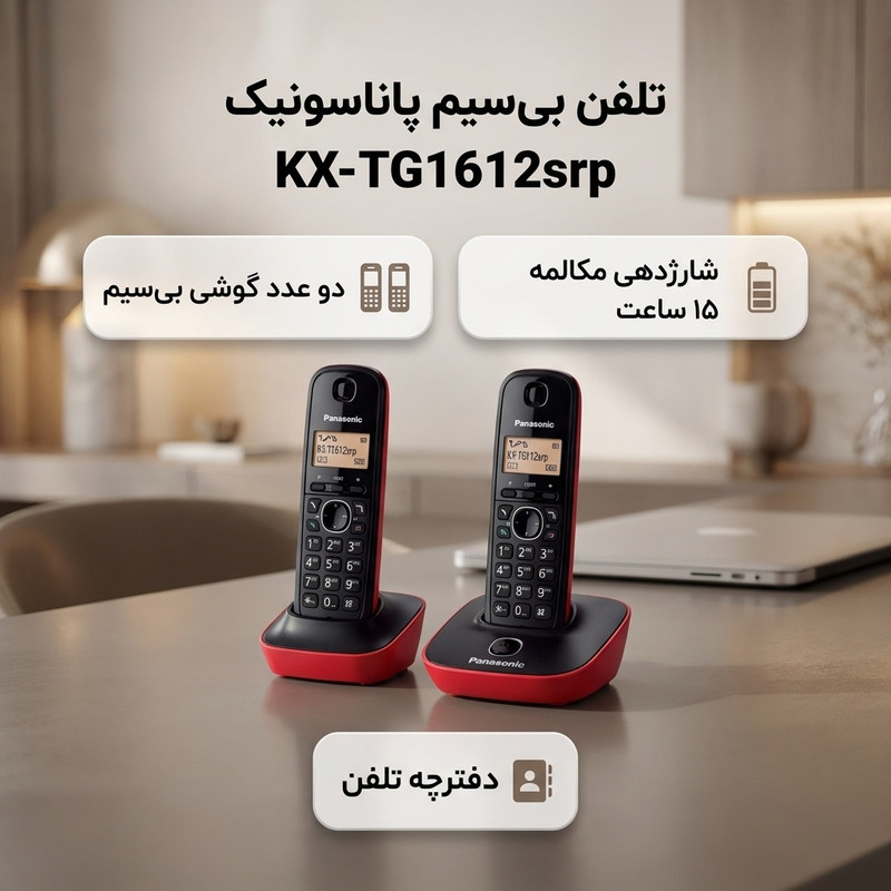 تلفن بی سیم پاناسونیک مدل kx-TG1612srp
