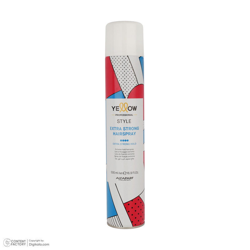 اسپری حالت‌دهنده مو با قدرت حفظ حالت مو چهار یلو مدل EXTRA STRONG-04 مناسب برای موهای انواع مو حجم 500 میلی‌لیتر
