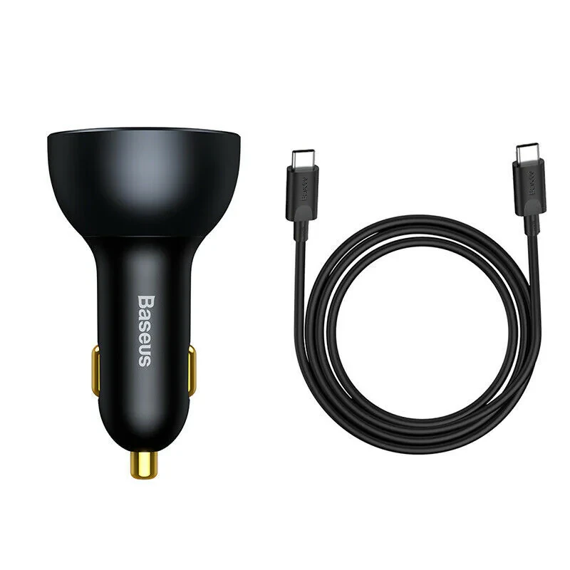 شارژر فندکی 160 وات باسئوس مدل TZCCZM-0G به همراه کابل USB-C