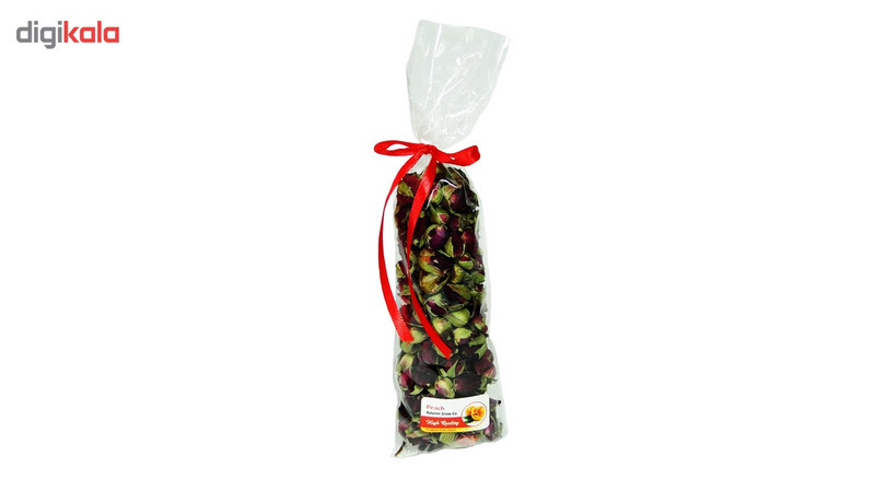غنچه گل رز خشک معطر مدل Dark Rose به همراه 4 عدد قلب چوبی جفتی