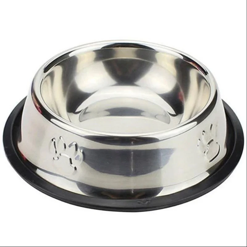 ظرف آب و غذا سک و گربه استیل مدل Paw-S2