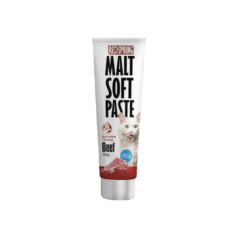 خمیر مالت گربه رداسپرینگ مدل Malt Soft Paste Beef طعم گوشت گوساله بسته 2 عددی