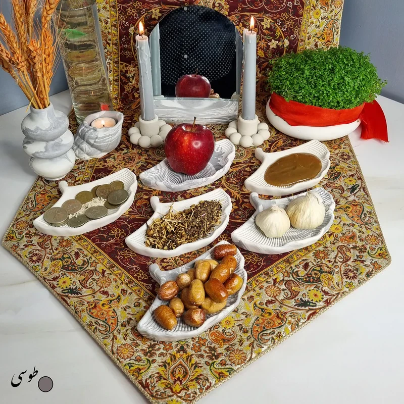 مجموعه ظروف هفت سین 10 پارچه مدل راسپینا