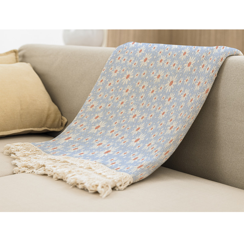 شال مبل بارمان دکور طرح بابونه کد 47 سایز 98x180 سانتی متر
