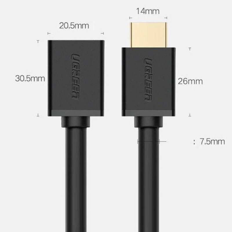 کابل افزایش طول HDMI یوگرین مدل HD107-10140 طول 0.5 متر