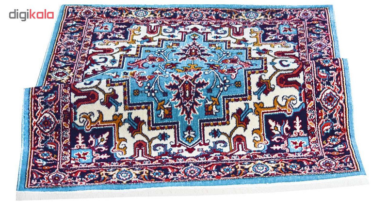 فرش ماشینی سهند طرح هریس کد P648.QJ زمینه فیروزه ای