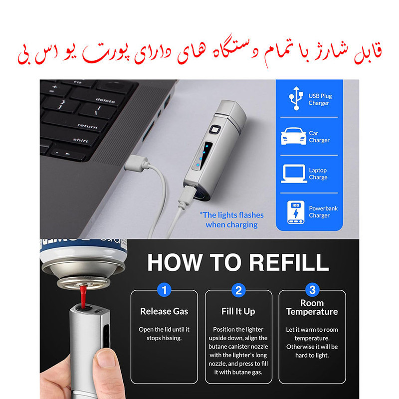 فندک مدل اتمی سه شعله طرح مانیتور دار کلیکی