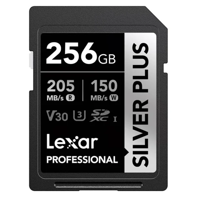 کارت حافظه SDXC لکسار مدل SILVER PLUS کلاس 10 استاندارد ظرفیت 256 گیگابایت سرعت 205MBps