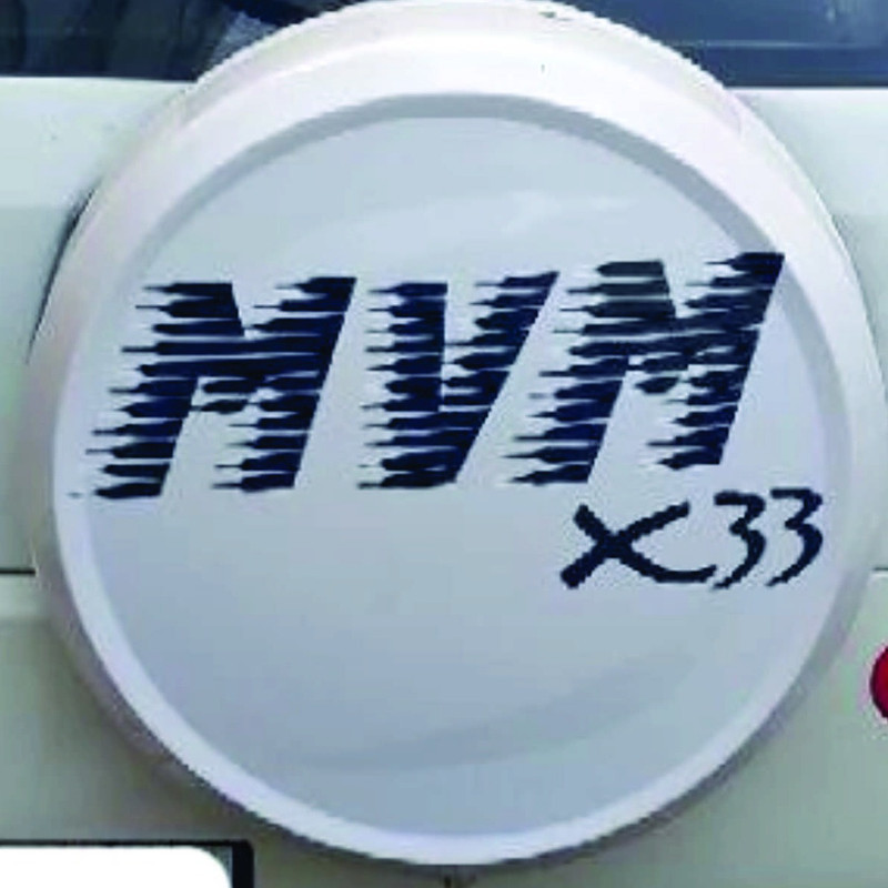 برچسب خودرو قاب زاپاس طرح mvm x33