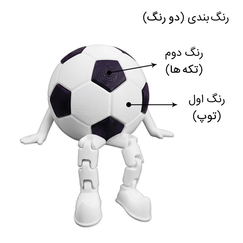 دکوری مدل توپ فوتبالیست طرح نشسته مفصلی کد 2026