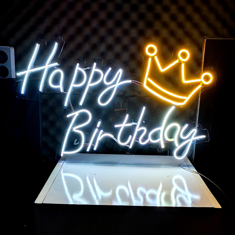چراغ نئونی طرح Happy Birthday کد HBD60X40