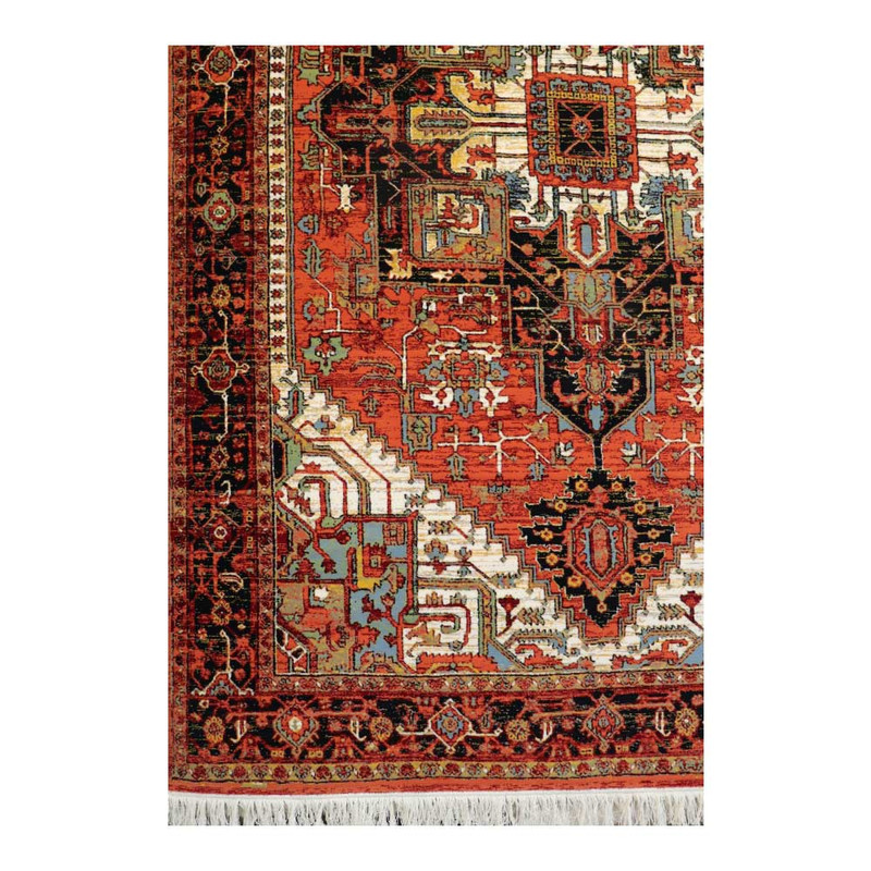 فرش ماشینی 700 شانه زمینه مسی حاشیه مسی مدل شاهکار نوین کد YN-N132-2549