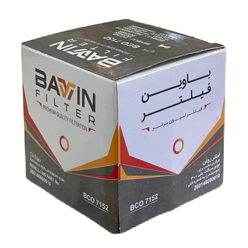 فیلتر روغن موتور سیکلت باوین کد BCO 7152 مناسب برای بنلی تی ان تی TNT 249