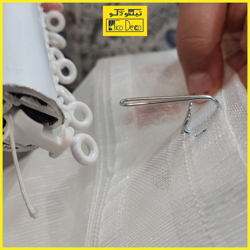 پرده تیکو دکو مدل  مینیمال ست کامل آماده کد ابریشم طرحدار با حریر کلاسیک سایز 280x150 سانتی‌متر مجموعه 10 عددی