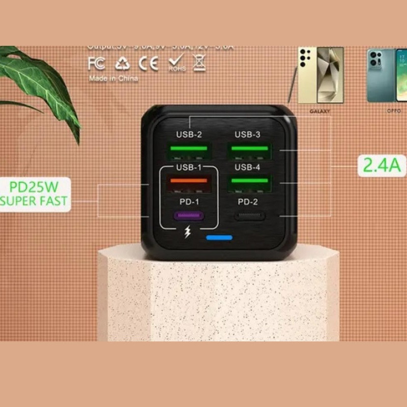 شارژر دیواری 150 وات مدل ADC-PD006 به همراه 4 عدد کابل