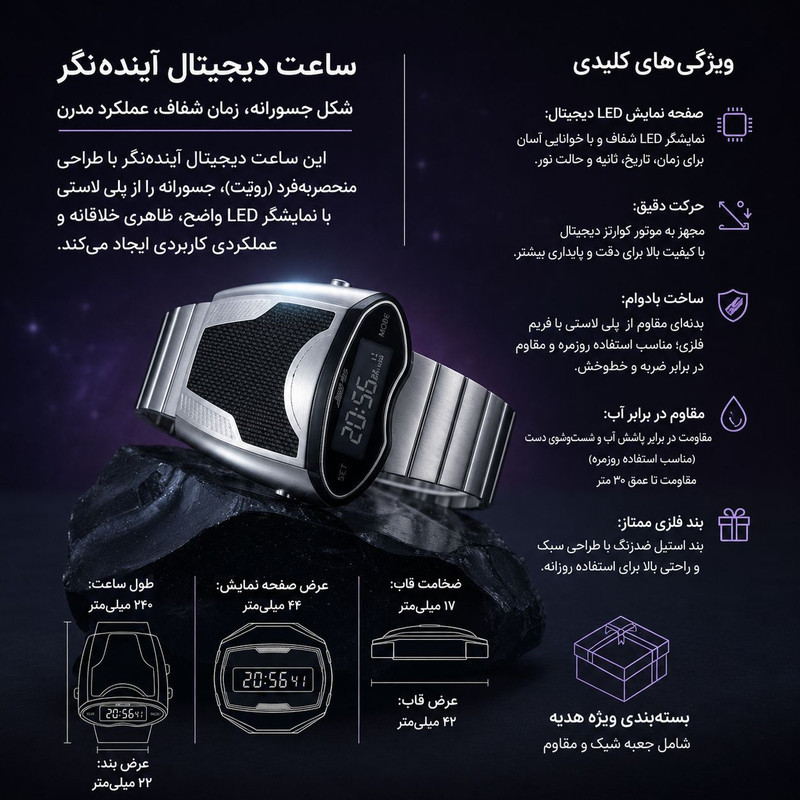 ساعت مچی دیجیتال بنلی دیزاین مدل s2000