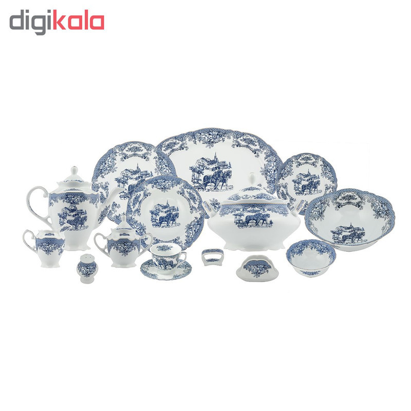 سرویس غذاخوری 102 پارچه چینی پردیس کاشان سری الگانس مدل ویلیج کد 808