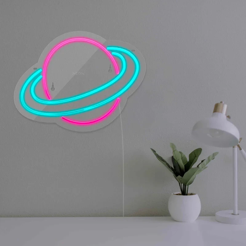 چراغ دیواری نئون دیزاین طرح Planet_PN