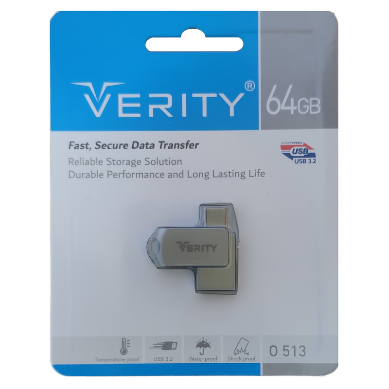 فلش مموری وریتی مدل O 513 ظرفیت 64 گیگابایت با رابط usb-C