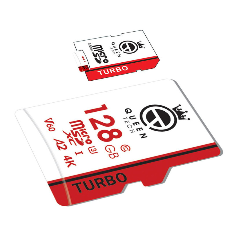 کارت حافظه MicroSDXC کوئین تک مدل TURBO-V60-A2-4K-667X کلاس 10 استاندارد U3 سرعت 100MBS ظرفیت 128 گیگابایت به همراه آداپتور SD