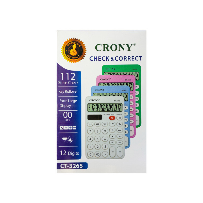ماشین حساب کرونی طرح پاستلی مدل ساده کد CT-3265