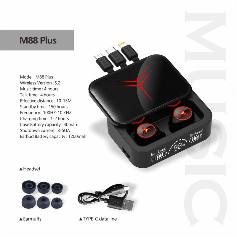 هدفون بلوتوثی مدل M88 plus