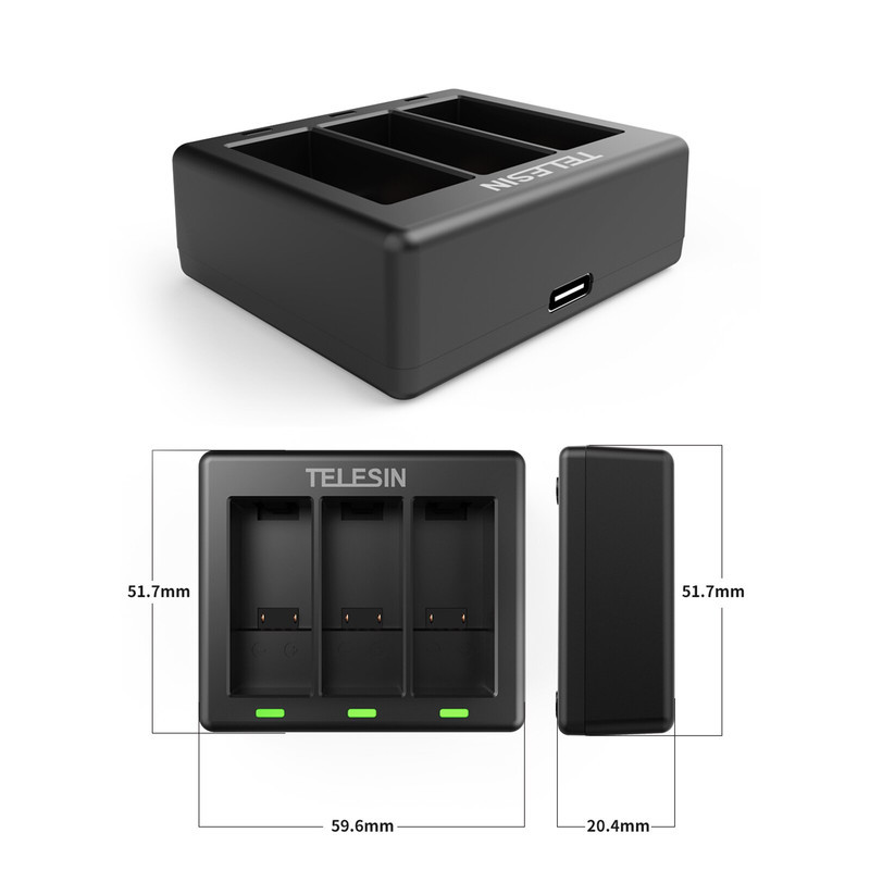 شارژر باتری تلسین مدل T10 مناسب برای دوربین گوپرو 9  10