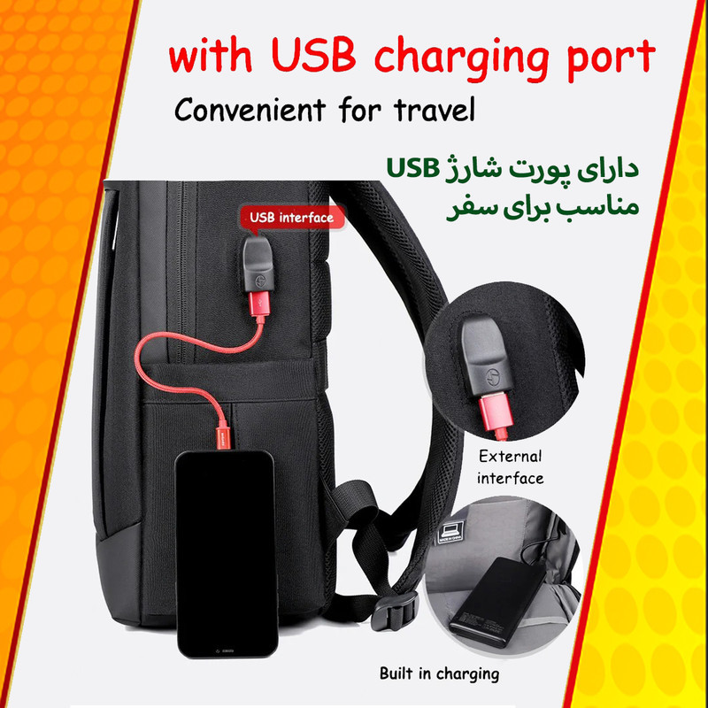 کوله پشتی لپ تاپ مدل 6301 مناسب برای لپ تاپ 14.1 تا 15.6 اینچی