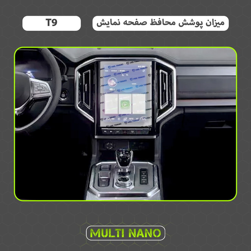 محافظ صفحه نمایش آنتی رفلکس مانیتور خودرو مولتی نانو مدل X-S1M مناسب برای خودرو کی ام سی T9