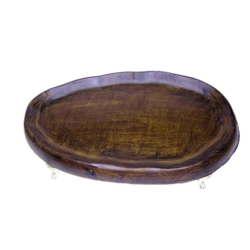 سینی طرح چوبی مدل دفرمه پایه دار