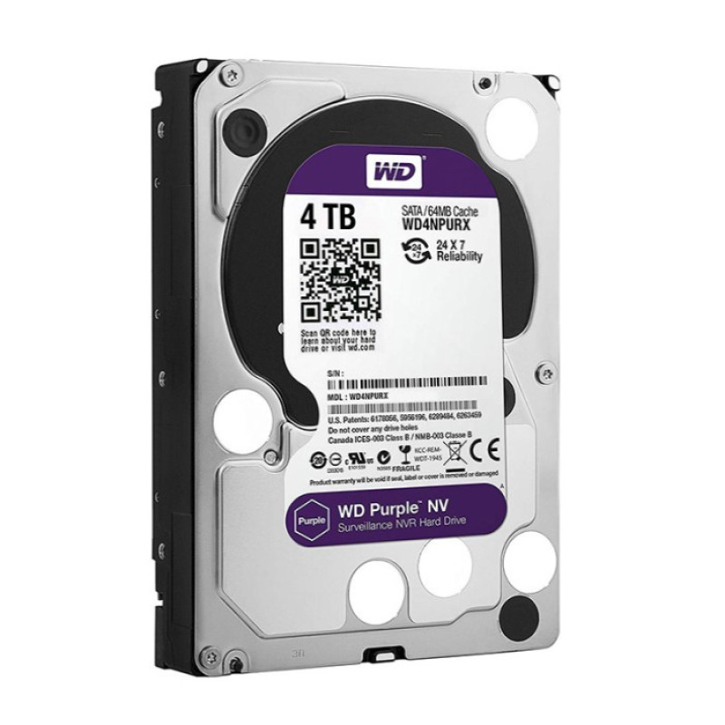 هارد دیسک اینترنال وسترن دیجیتال با رابط SATA مدل WD 4TB Purple 128MB SATA 6gbs ظرفیت 4 ترابایت