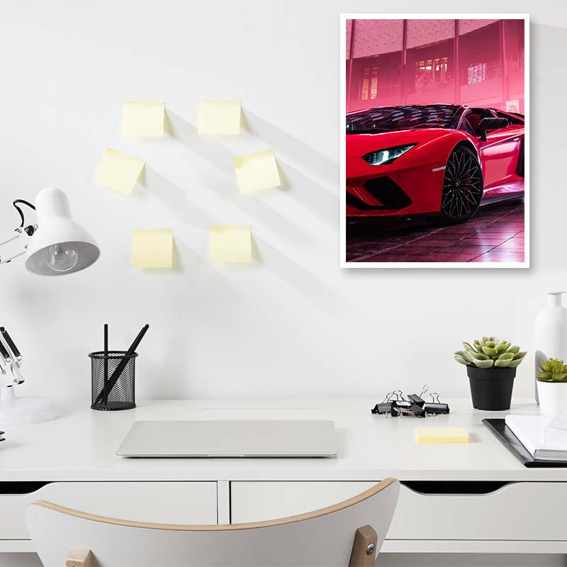 پوستر کارنيکا طرح لامبورگینی اونتادور Lamborghini Aventador کد 17995 مجموعه 8 عددی