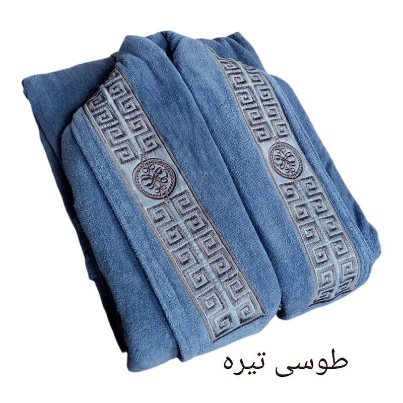 حوله پالتویی طرح تاج مدل نواری سایز 125 مناسب برای قد 160 تا 180 سانتی متر