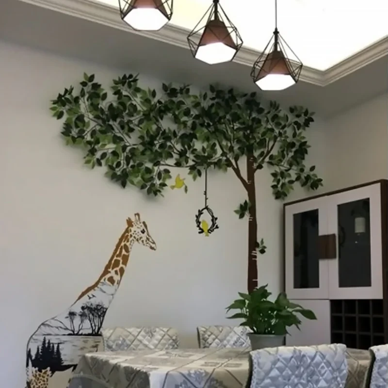 گل مصنوعی بوته برگ درخت بنیان، بسته 12 عددی، ابعاد 15×15×60 سانتی‌متر، وزن 100 گرم