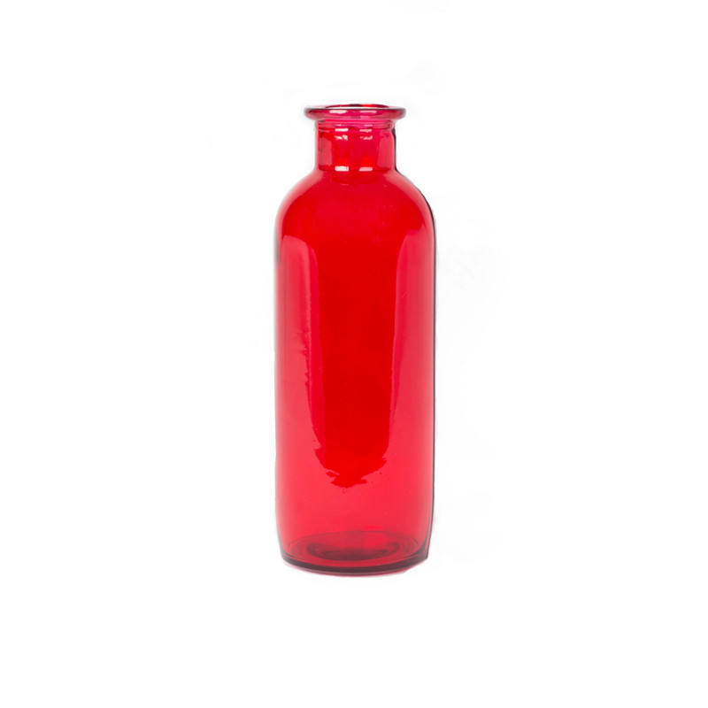 گلدان شیشه‌ای مدل مهناز کد 01، ابعاد 6×6×18 سانتی‌متر، وزن 250 گرم، قطر گلوگاه 2.5 سانتی‌متر، قطر بیرونی 4 سانتی‌متر، قطر کف 6 سانتی‌متر
