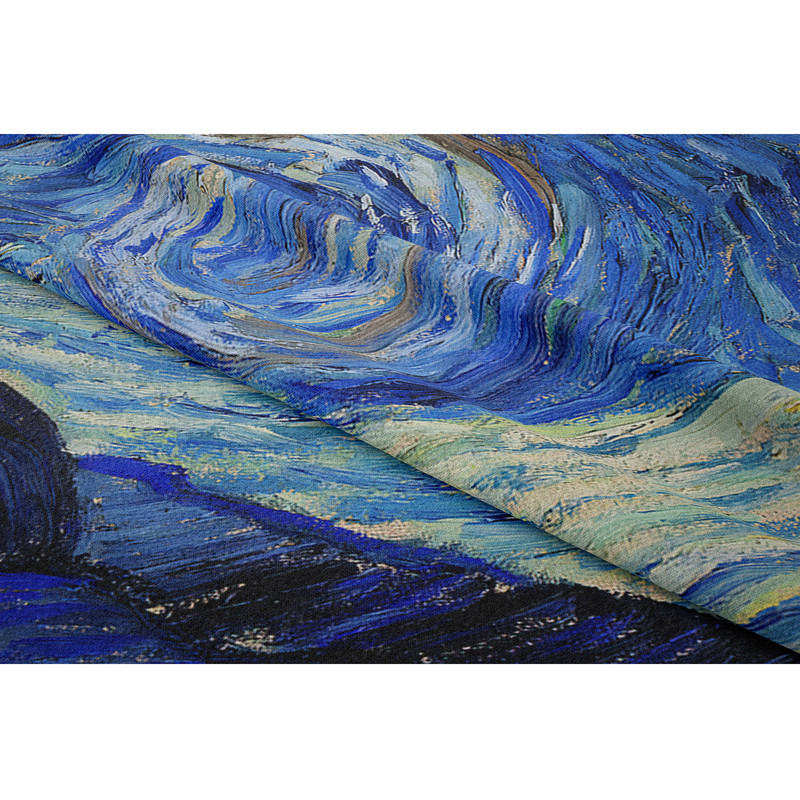 پرده پانچ مدل زیگ زاگ شب پر ستاره ونگوگ سایز 145×180 سایز سانتی‌متر