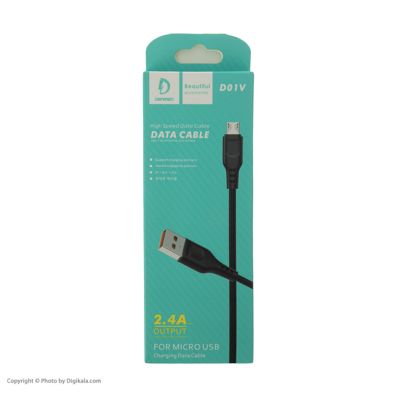 کابل تبدیل USB به microUSB دن‌من مدل D01V طول ۱ متر