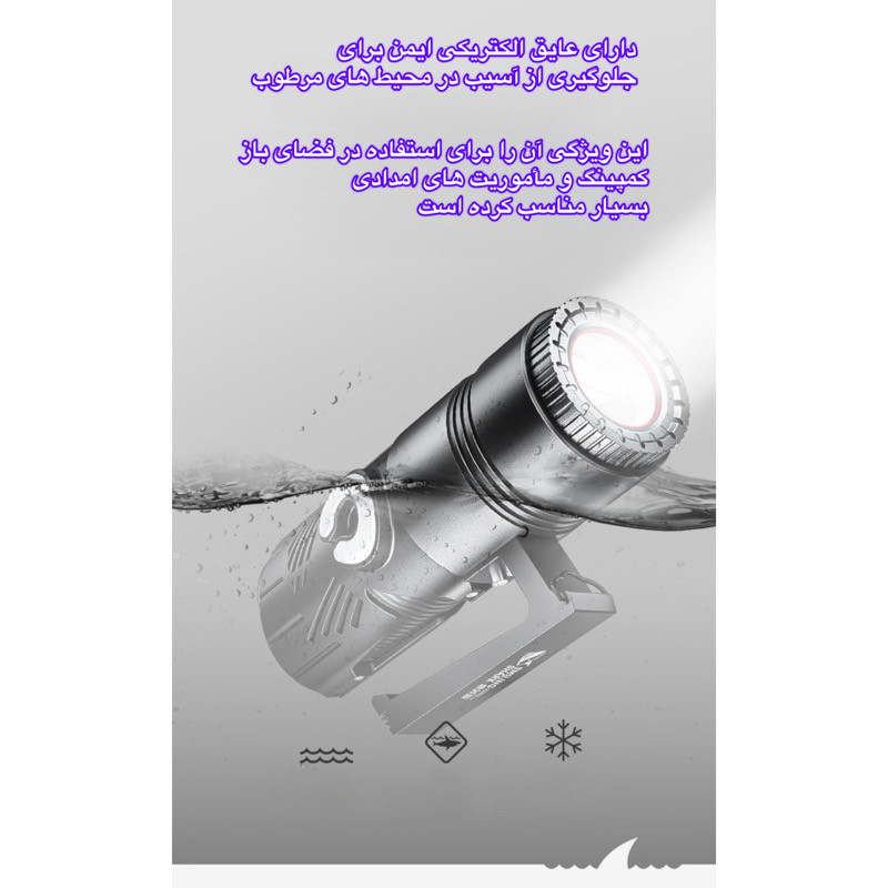 نورافکن دستی اسمایلینگ شارک مدل نقطه زن کد DY3038 با نور چند رنگ