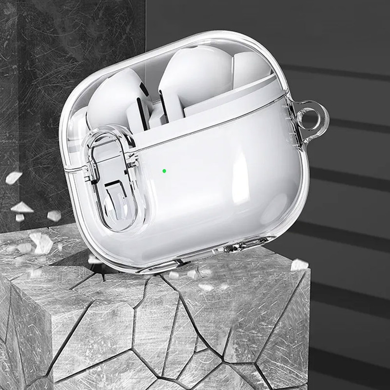 کاور انتک مدل Clear Protective مناسب برای کیس هدفون بی سیم سامسونگ Galaxy Buds 3  3 Pro به همراه آویز